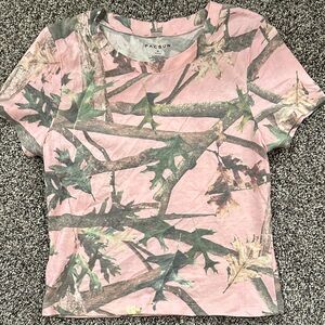 PacSun Pink Camo cropped tshirt